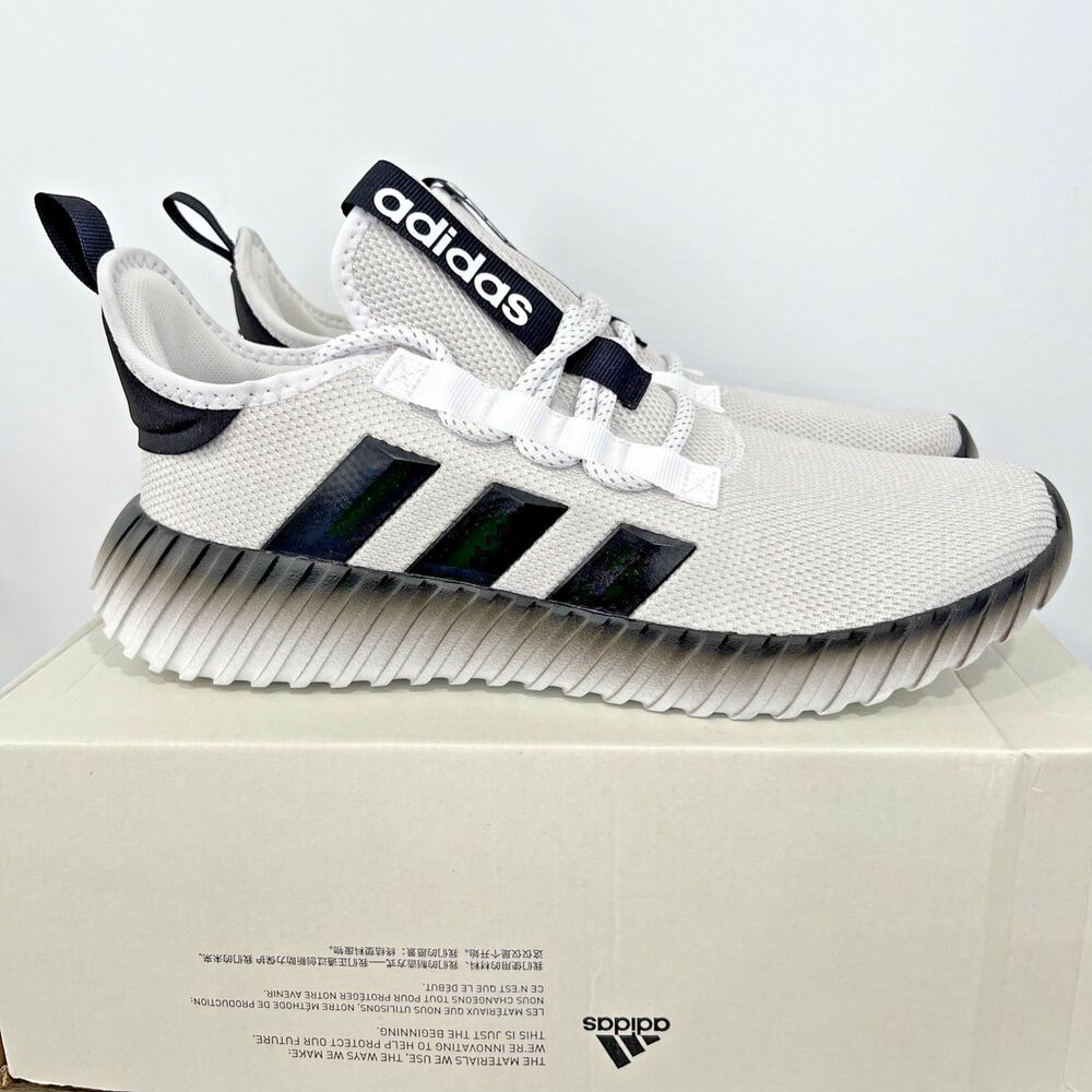 Size 11.5 adidas Kaptir 3.0 White Black Grey Running Shoe Sneaker Men IE6624 NEW